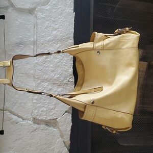 Fossil Light Yellow Leather Bag